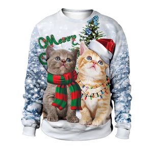 Christmas Cute Cat Pine Tree Sweater, Christmas Ugly Sweater, Christmas Gift, Gift Christmas 2022