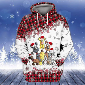 Christmas Dogs Lover White and Red Hoodie, Christmas Ugly Sweater, Christmas Gift, Gift Christmas 2022