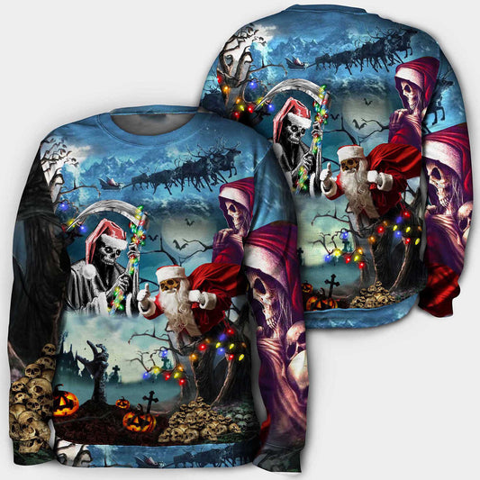 Hoodie Skull Santa Claus na Nollag 3D, Geansaí Gránna Nollag, Bronntanas Nollag, Bronntanas Nollag 2024