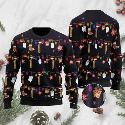 Geansaí Gránna Sacsafón na Nollag Do Dhaoine Sacsafón, Geansaí Gránna Nollag, Bronntanas Nollag, Bronntanas Nollag 2024