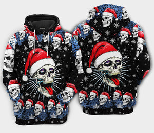 Christmas Skull On The Naughty Hoodie 3D, Christmas Ugly Sweater, Christmas Gift, Gift Christmas 2022
