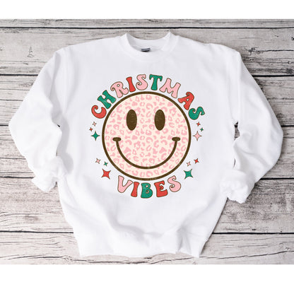Christmas Smiley Face Sweatshirt, Christmas Sweatshirt, Christmas Smiley Shirt, Family Matching Christmas Sweaters, Christmas Vibes Shirt