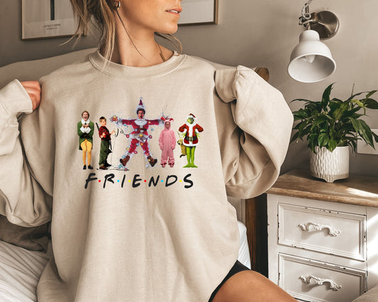 Christmas Sweatshirt,Christmas Friends Sweater,Christmas Party Outfit,Holiday Gifts,Funny Christmas Sweater,Ugly Sweater,Holiday Sweatshirt