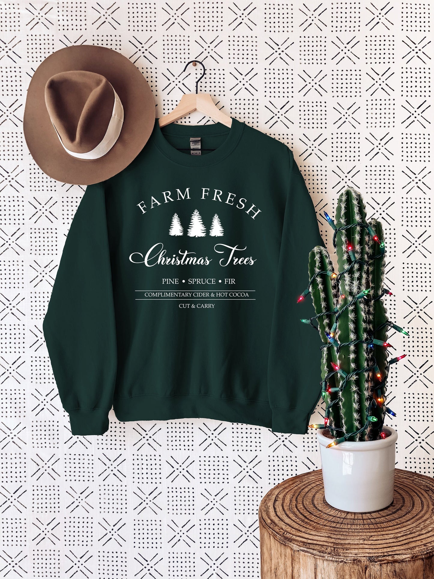 Christmas Sweatshirt, Farm Fresh Christmas Trees,  Christmas Sweatshirt For Women, Gift For Christmas, Christmas Hoodie