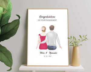 Congratulations on your engagement, Canvas-Poster-Digital file meaningful gift, Love gifts, Couple gift, Art Print gift