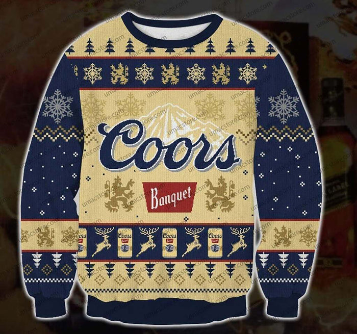 Coors Banquet Beer 3D Print Christmas Sweater, Christmas Ugly Sweater, Christmas Gift, Gift Christmas 2022