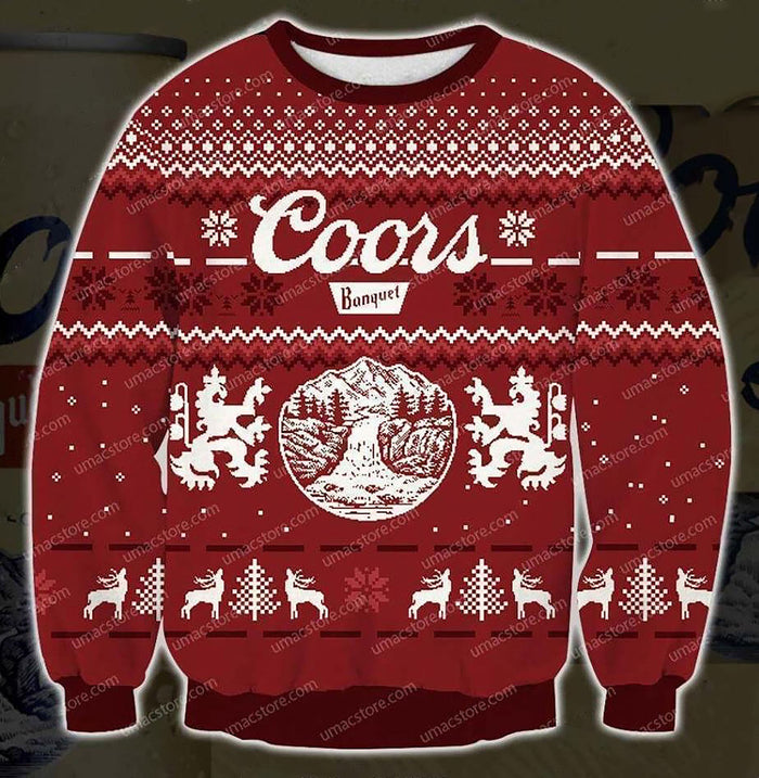 Coors Banquet Beer V2 3D Print Christmas Sweater, Christmas Ugly Sweater, Christmas Gift, Gift Christmas 2024