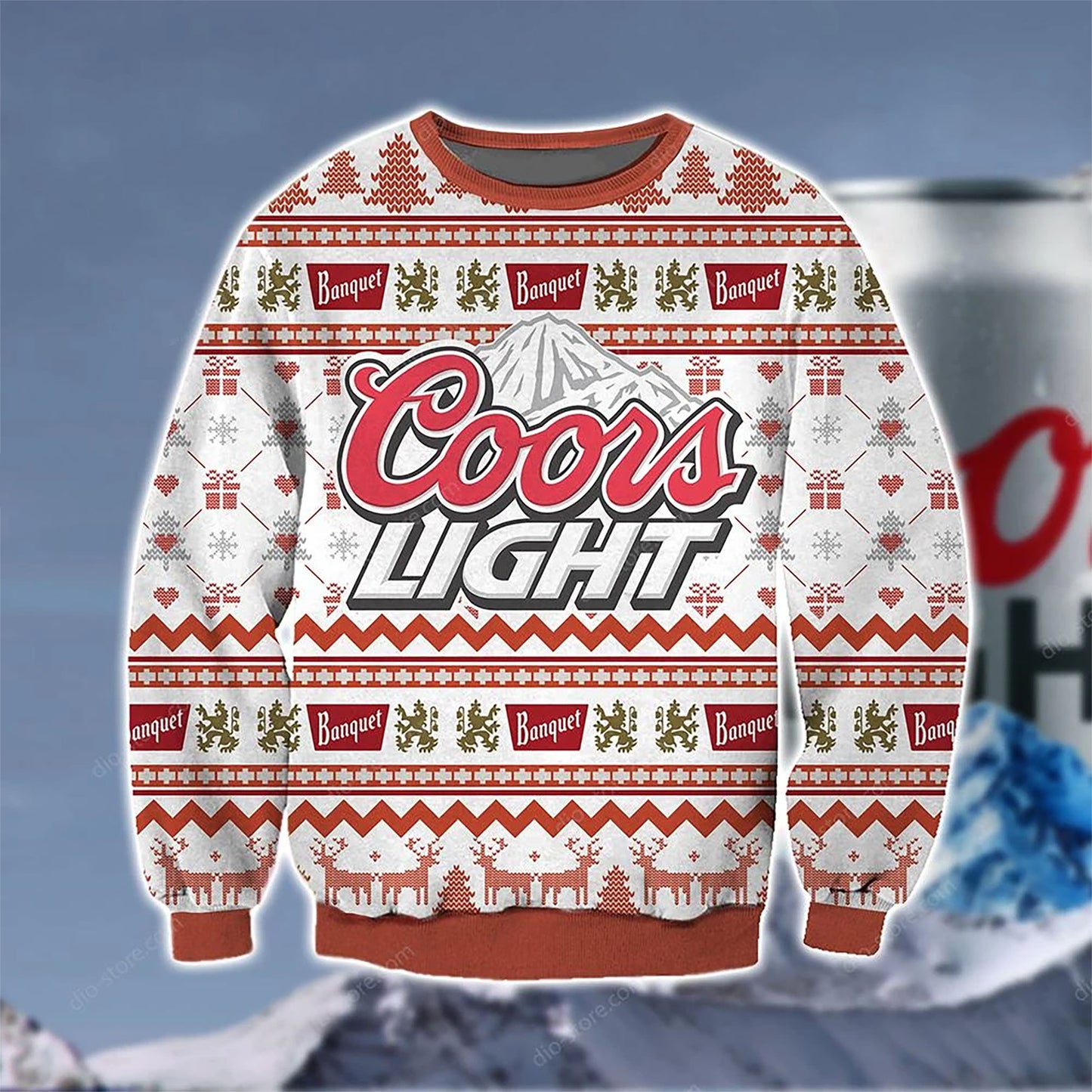 Coors Light 3D Print Geansaí Nollag, Geansaí Gránna Nollag, Bronntanas Nollag, Bronntanas Nollag 2024