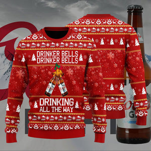 Coors Light Drinker Bells Drinker Bells Drinking All The Way Sweater, Christmas Ugly Sweater, Christmas Gift, Gift Christmas 2022