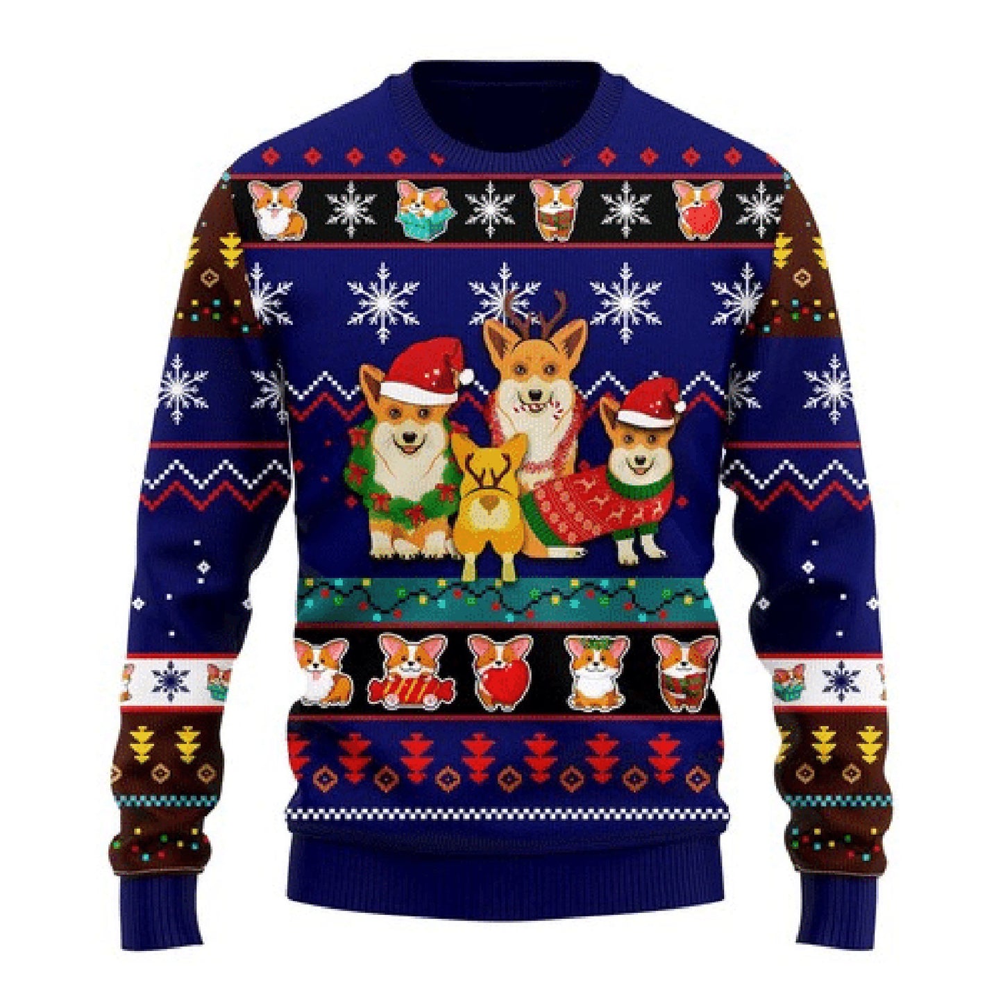Corgi Cute Noel Mc Christmas Blue Ugly Sweater, Christmas Ugly Sweater, Christmas Gift, Gift Christmas 2024