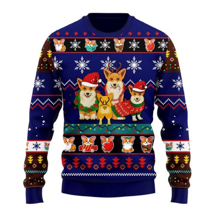 Corgi Cute Noel Mc Christmas Blue Ugly Sweater, Christmas Ugly Sweater, Christmas Gift, Gift Christmas 2022