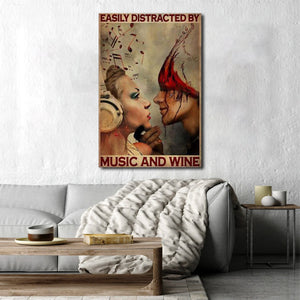 Couple easily distracted by music and wine, Couple Canvas