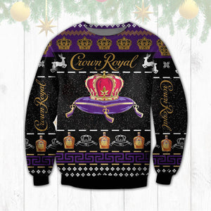 Crown Royal Alcohol Black Ugly Sweater, Christmas Ugly Sweater, Christmas Gift, Gift Christmas 2022