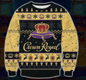Crown Royal Black 3D Print Christmas Sweater,Christmas Ugly Sweater, Christmas Gift, Gift Christmas 2022