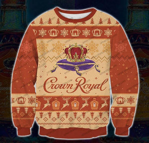 Crown Royal Peach 3D Print Christmas Sweater, Christmas Ugly Sweater, Christmas Gift, Gift Christmas 2024