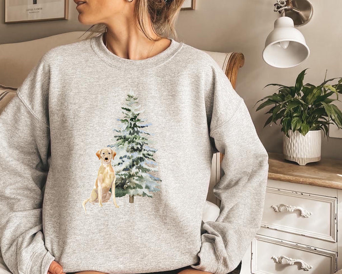 Custom Dog Christmas Tree Sweater Christmas Sweatshirt Soft Women Christmas Sweatshirt Christmas Party Sweatshirt Women Dog Lover Crewneck