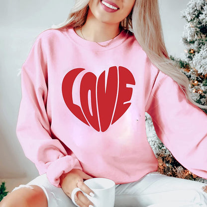 Cute Love Heart T-Shirt, Valentine's Day Heart Sweatshirt, Lovely Couple day Long Sleeve, Xoxo Valentine Graphic Hoodie for couple