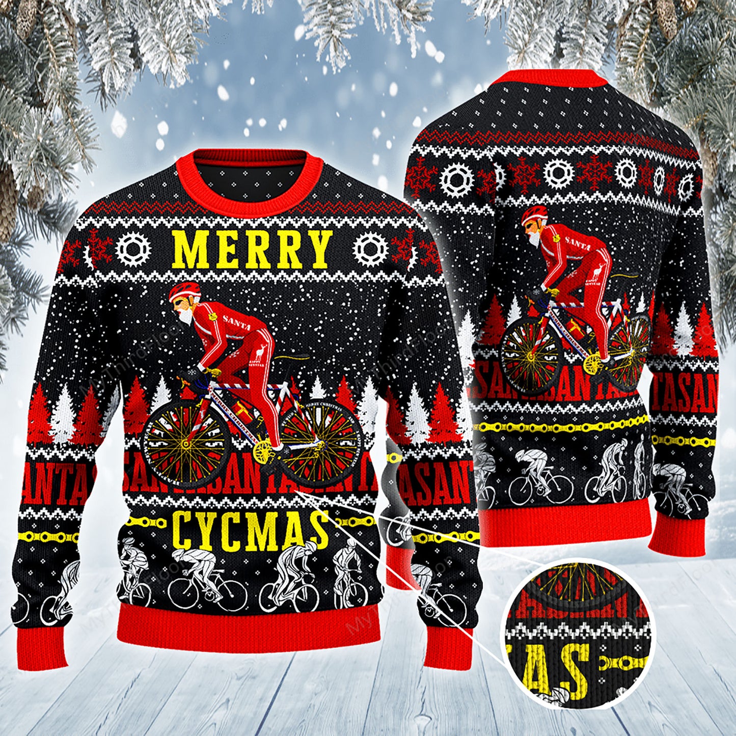 Cycling Lovers Gift Merry Cycmas All Over Print Sweater, Christmas Ugly Sweater, Christmas Gift, Gift Christmas 2024
