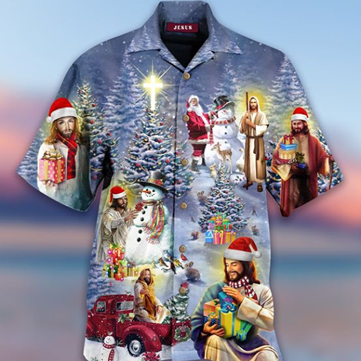 Jesus Is The Reason For The Season Hawaiian T-shirt, Merry Christmas Jesus Hawaiian T-shirt, Meaningful Gift For You And Your Family