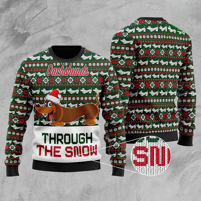 Dachshunds Through The Snow Christmas Ugly Sweater, Christmas Gift, Gift Christmas 2022