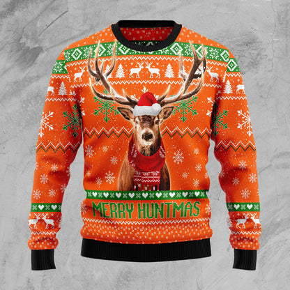 Deer Merry Huntmas Hunting Ugly Christmas Sweater, Christmas Ugly Sweater, Christmas Gift, Gift Christmas 2024