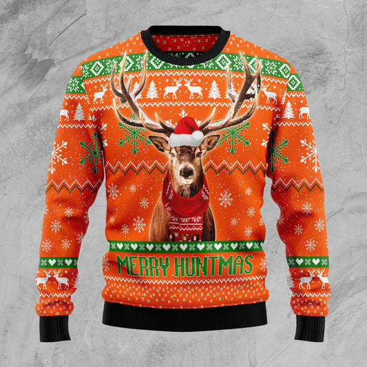 Deer Merry Huntmas Hunting Ugly Christmas Sweater, Christmas Ugly Sweater, Christmas Gift, Gift Christmas 2024