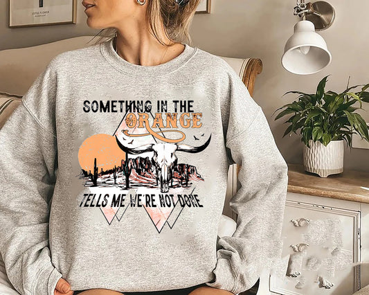 Desert Bull Skull Something In The Orange Western Country Premium Shirt