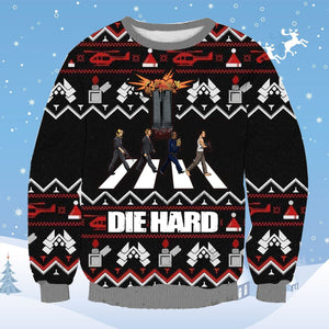Die Hard Four Men Walk Xmas Ugly Sweatshirt, Christmas Ugly Sweater, Christmas Gift, Gift Christmas 2022