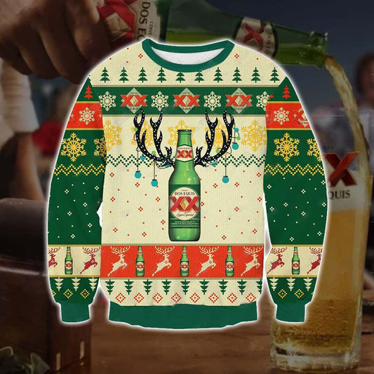 Dos Equis Reinbeer 3D Print Christmas Sweater, Christmas Ugly Sweater, Christmas Gift, Gift Christmas 2024