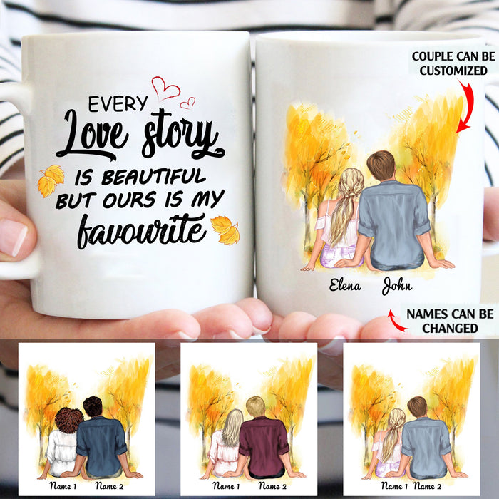 Every love story is beautiful but ours is my favourite custom christmas mugs, personalized gift, couple customized mug gift