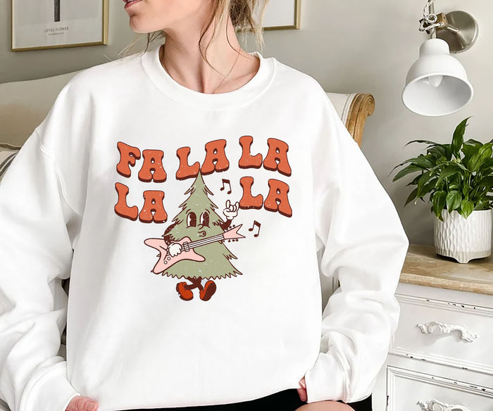 Fa La La La Christmas Tree Shirt, Retro Christmas Tree Sweatshirt, Christmas Sweater, Retro Christmas Sweatshirt, Funny Christmas Shirt
