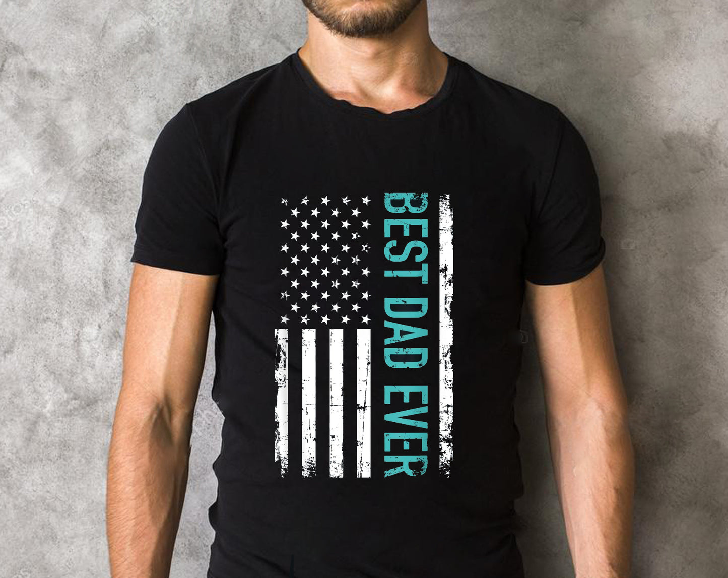 Father's day Best dad ever with US american flag T-Shirt