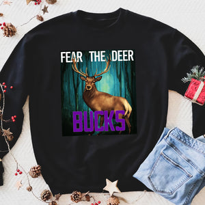 Fear the deer Buck - funny sweatshirt gifts christmas ugly sweater for men and women