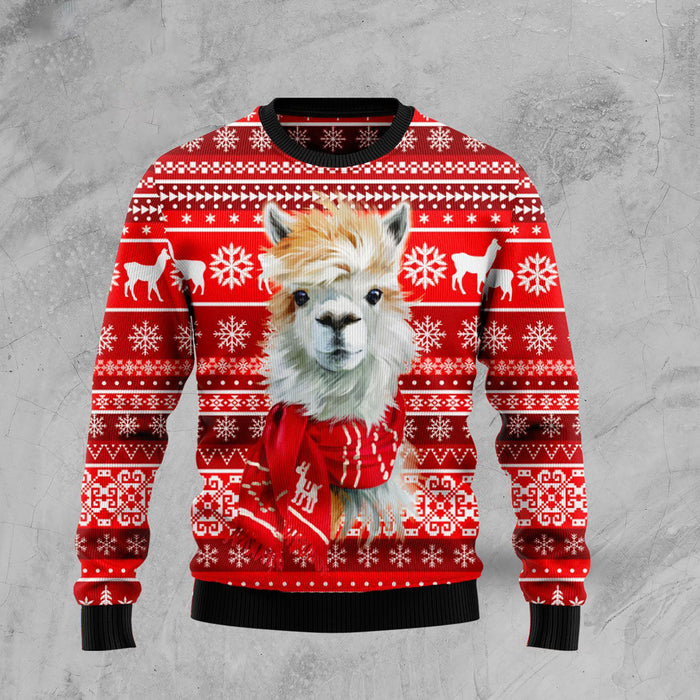 Festive Llama Xmas Ugly Christmas Sweater, Christmas Ugly Sweater, Christmas Gift, Gift Christmas 2022