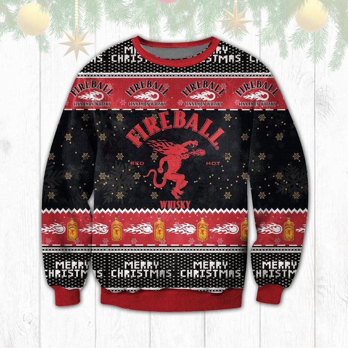 Fireball Whiskey Ugly Sweater Christmas, Christmas Ugly Sweater, Christmas Gift, Gift Christmas 2022