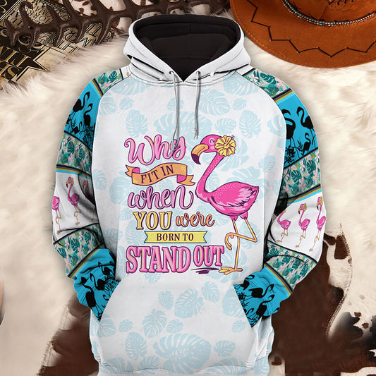 Flamingo Why Fit In When You Were Born To Sweater, Christmas Ugly Sweater, Christmas Gift, Gift Christmas 2024