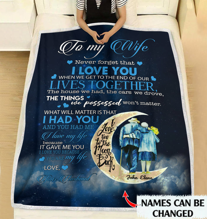 To my wife I love you because you are my life personalized fleece blanket gifts customized Christmas family gift idea