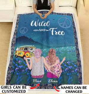 Wild And Free personalized coffee blanket gifts custom christmas blanket