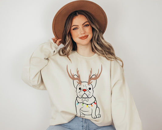 French Bulldog Christmas Unisex Sweatshirt, French Bulldog Sweatshirt,Frenchie Lover Shirt, Frenchie Dog Sweatshirt, Christmas Sweatshirt