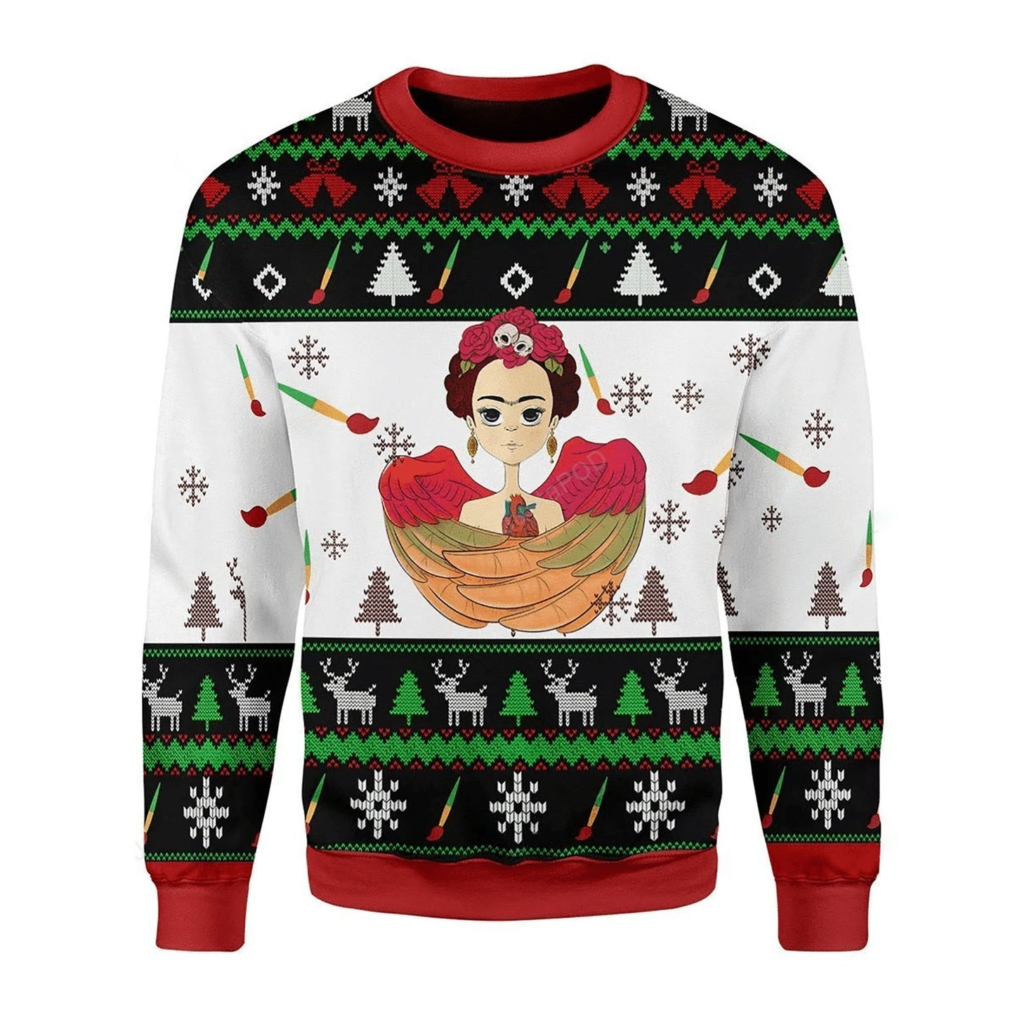 Frida Kahlo Ugly Christmas Sweater, Christmas Ugly Sweater, Christmas Gift, Gift Christmas 2024