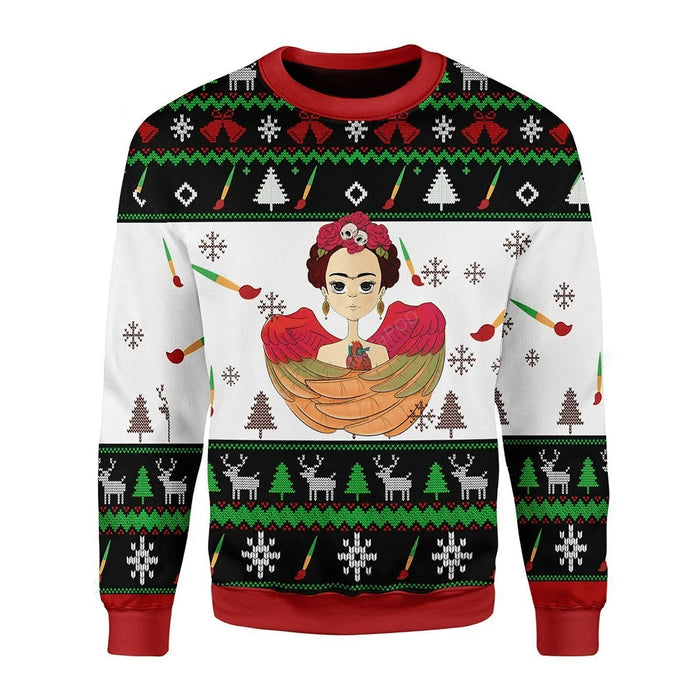 Frida Kahlo Ugly Christmas Sweater, Christmas Ugly Sweater, Christmas Gift, Gift Christmas 2022