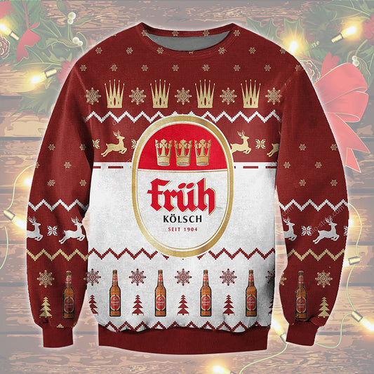 Fruh Kolsch 1904 Beer Ugly Sweater Christmas, Christmas Ugly Sweater, Christmas Gift, Gift Christmas 2024