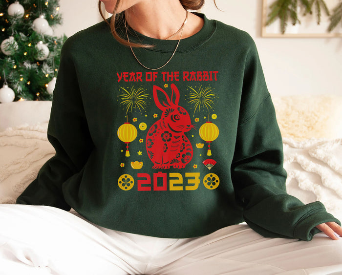 Funny Chinese Zodiac Year Of The Rabbit 2023 Happy New Year Premium Sweatshirt