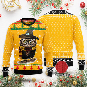 Funny Cute owl Xmas gift, Barn Owl Christmas Tree, Teacher Owl Christmas Ugly Sweater Family Gift Idea