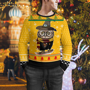 Funny Cute owl Xmas gift, Barn Owl Christmas Tree, Teacher Owl Christmas Ugly Sweater Family Gift Idea