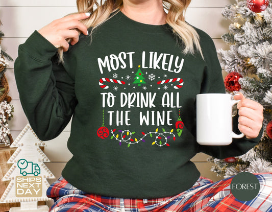 Funny Family Most Likely To Christmas Sweatshirt, Most Likely To Shirt, Christmas Group Sweatshirt, Funny Christmas Shirts, Christmas Gifts