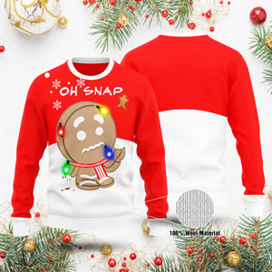 Funny Oh Snap Ugly Sweater, Funny Gingerbread Sweater, Funny Merry Christmas Ugly Sweater Family Gift Idea