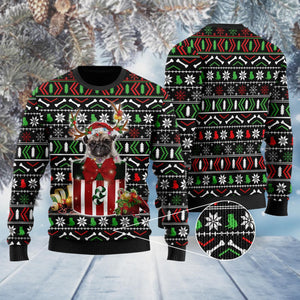 Funny Pug In The Gift Box Ugly Sweater, Christmas Ugly Sweater, Christmas Gift, Gift Christmas 2022