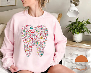 Funny Tooth Dentist Dental Hygienist Happy Valentine's Day sweatshirt