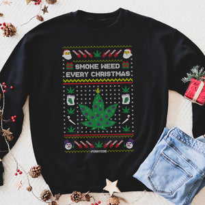 Funny or Die Smoke Weed Every Christmas - Standard Crew Neck Sweatshirt funny sweatshirt gifts christmas ugly sweater for men and women
